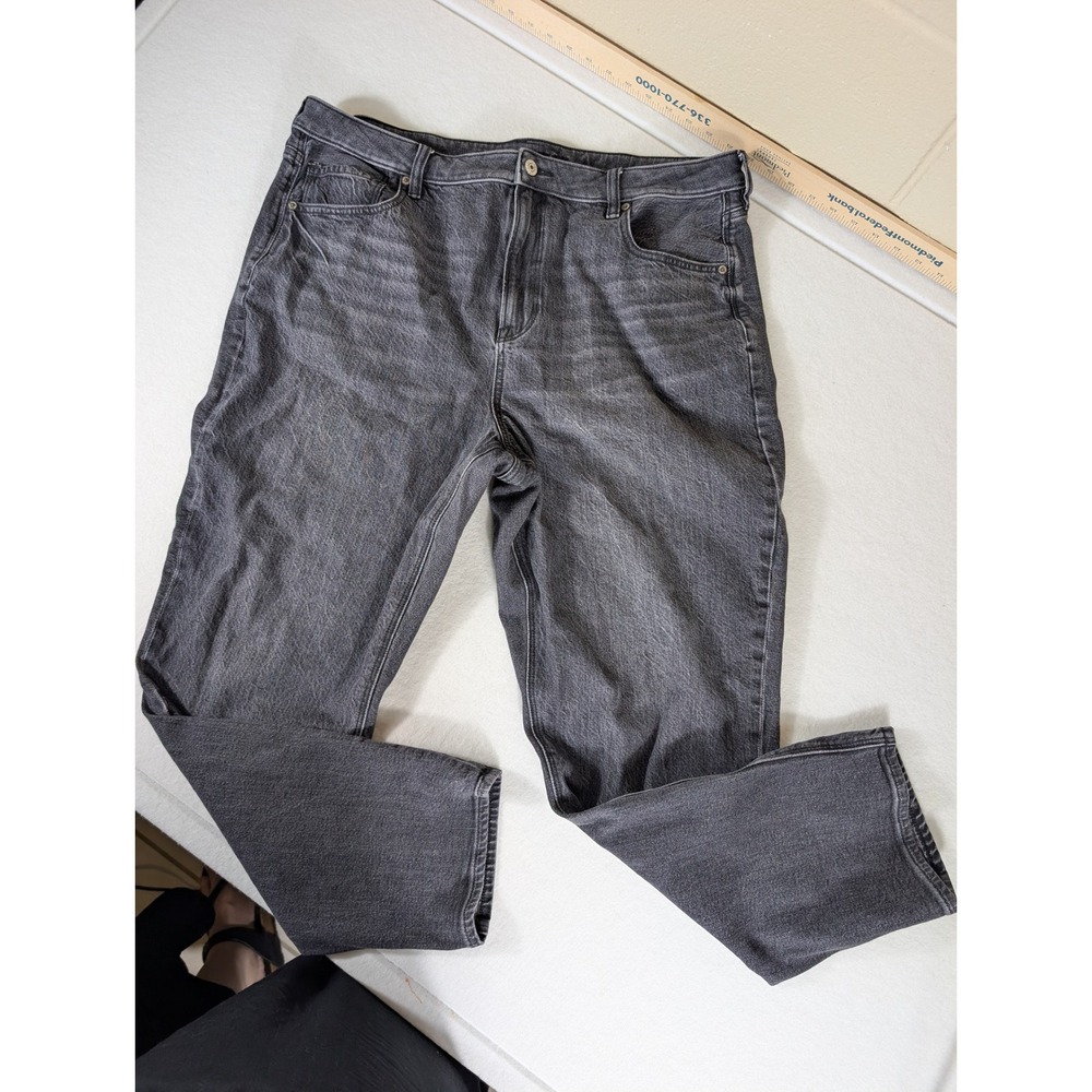 American Eagle Strigid Jeans Women's 18 Regular Gray Denim Straight Leg Pants